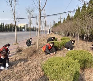 众博（中国）青年文明号义务打扫周边环境